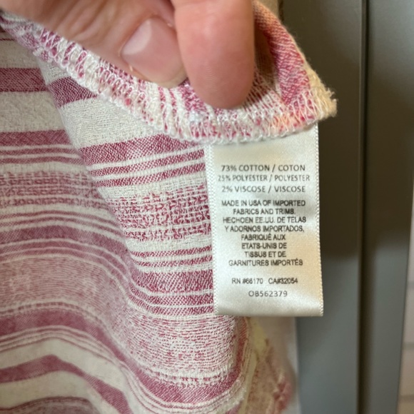 Anthropologie Saturday Sunday pink and cream striped cropped tank top - Picture 3 of 4